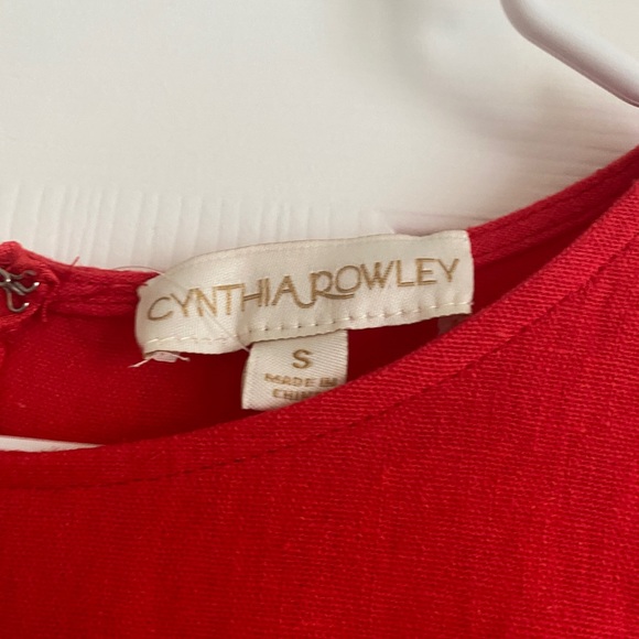 $425 NWOT Cynthia Rowley Red Linen Blend Ruffle Detail Tier Maxi Dress - Size S - Picture 2 of 3